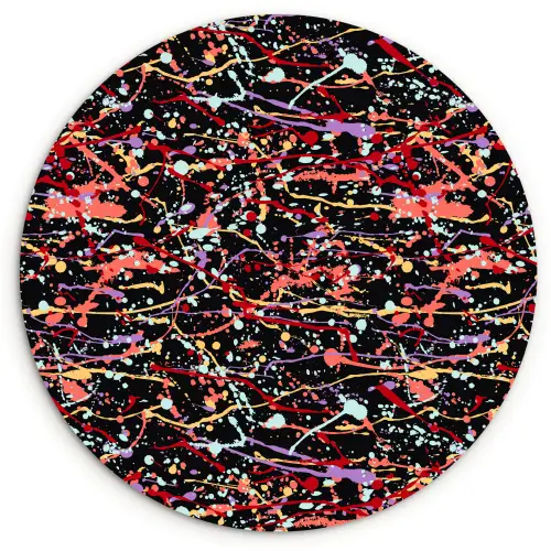 Spat - Abstract - Waterverf - Zacht Wandcirkel kunststof plaat 5mm dik klein 188 -3d