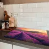 Lavendelveld - Zonsondergang - Paars Inductie beschermer vinyl 3mm klein -sfeer3