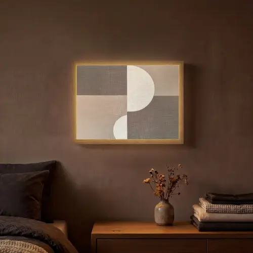 Raster - Halve cirkels - Contrast Light Box met batterij (Wandlamp) middel -sfeer4