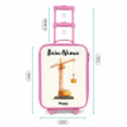 Torenkraan - Getekend - Oranje Kinderkoffer - Roze klein -productfoto_formaten