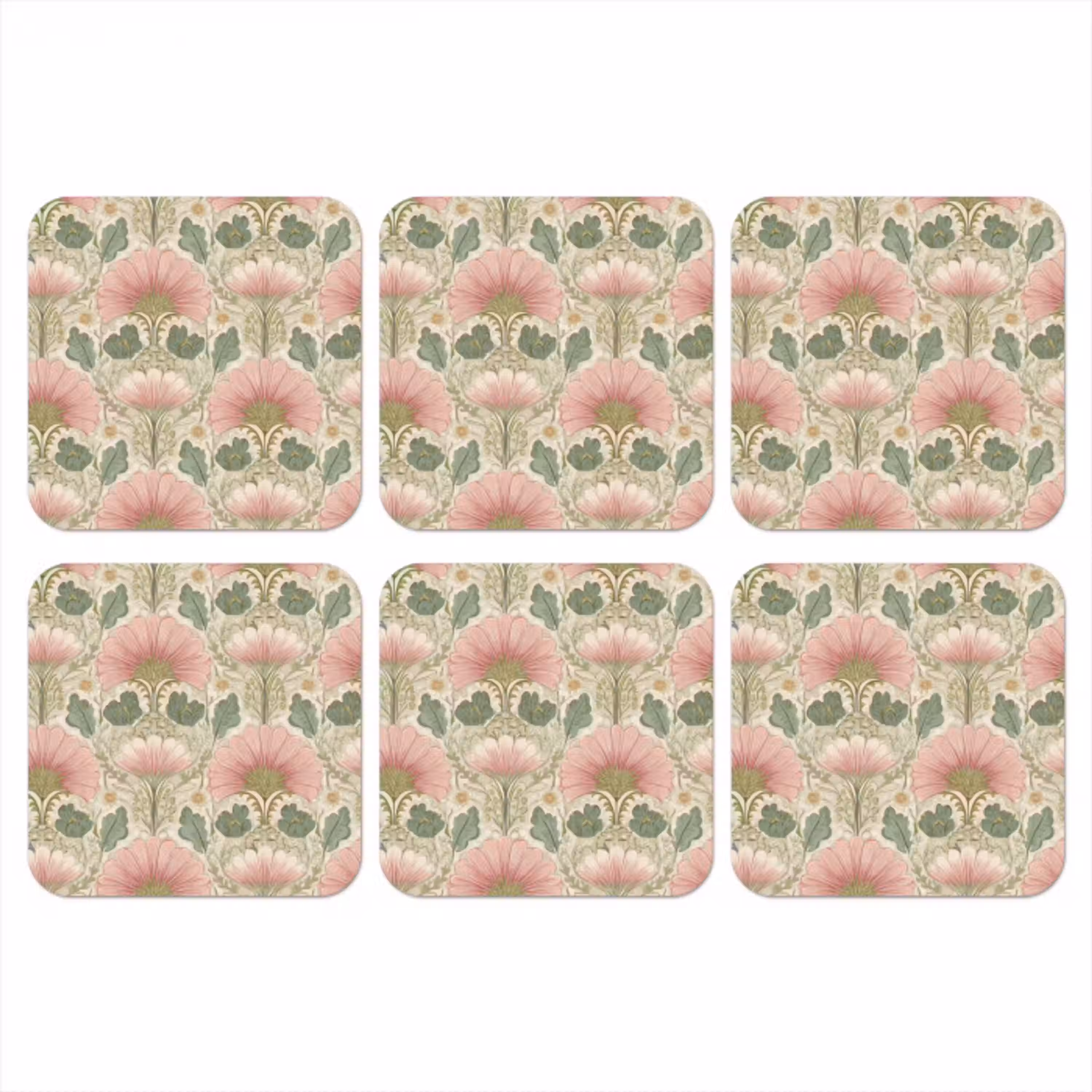 Klassiek - Patroon - Roze onderzetter kurk middel 366 -3d