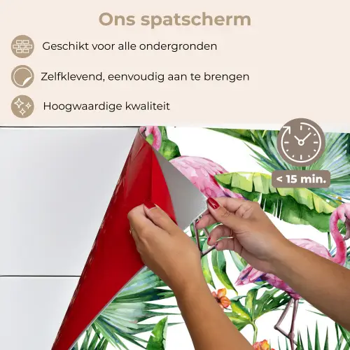 Bladeren - Flamingo - Jungle keuken achterwand spatscherm middel -spatscherm_NL