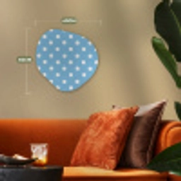 Polka - Dots - Blauw Wandcirkel Organisch Forex 3mm klein 629 -sfeer3