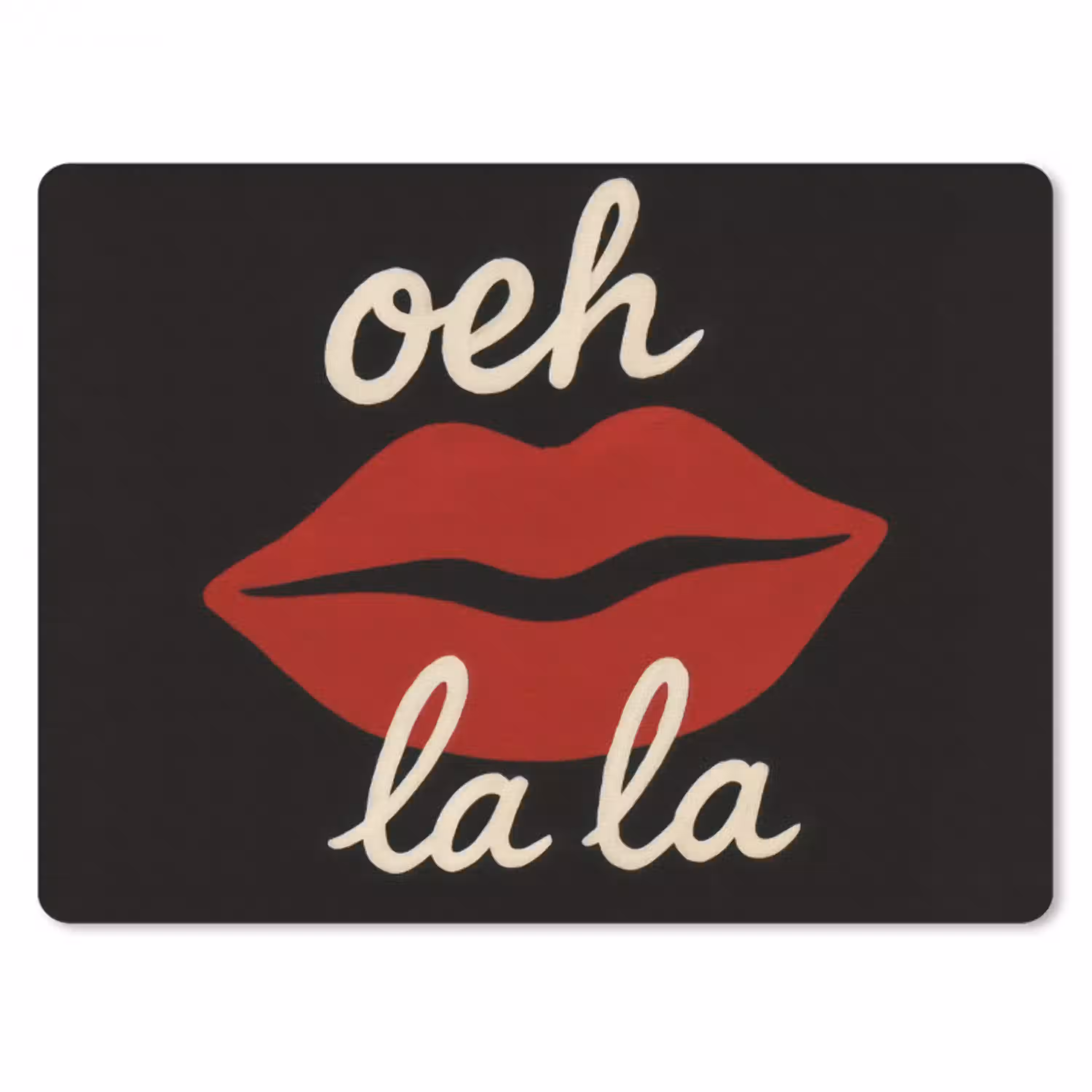 Lip - Rood - Quote muismat rubber klein -3d