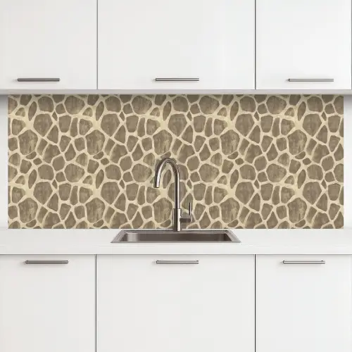 Giraf - Patroon - Beige - Bruin keuken achterwand 2 middel 871 -3d