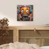 Robot - Graffiti - Oranje - Kleuren aluminium wit klein -sfeer3