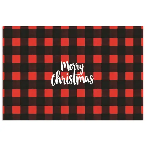 Geruit - Rood - Tekst - Christmas poster papier klein -3d