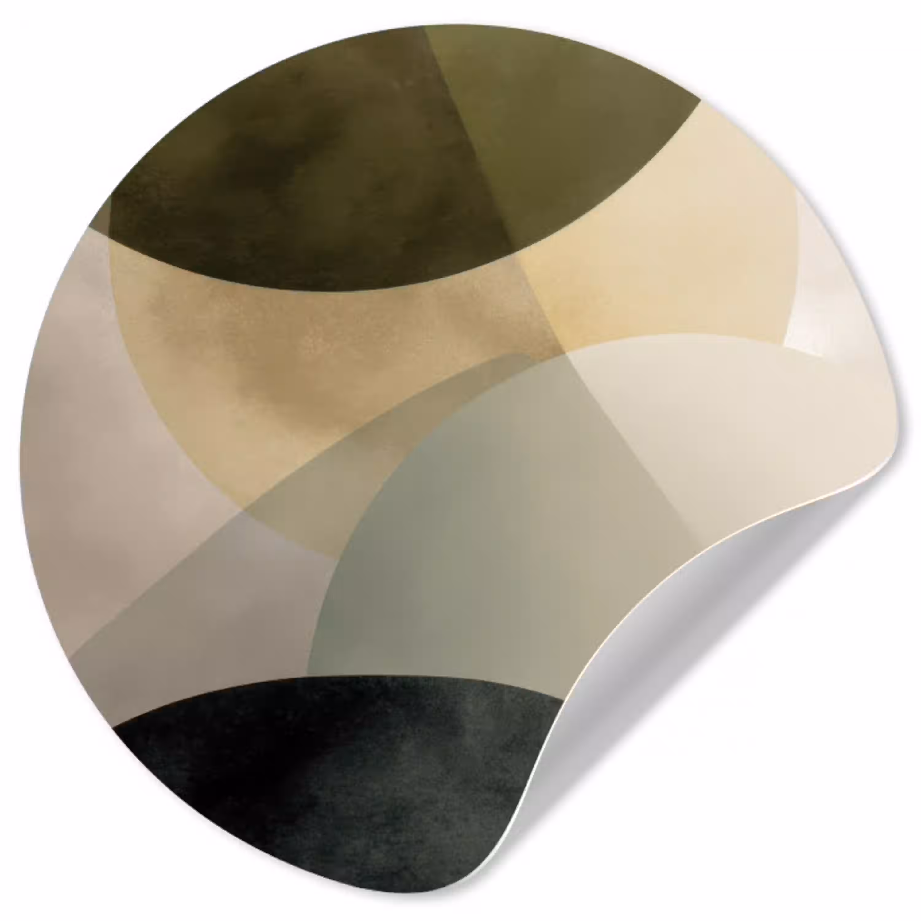 Vlakken - Abstract - Beige - Cirkels Wandcirkel behangsticker klein -3d