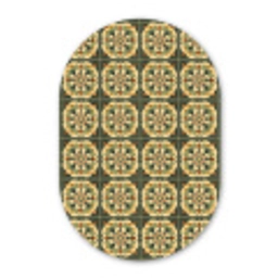 Ornament - Patroon - Groen Wandcirkel Ovaal Aluminium middel 839 -3d