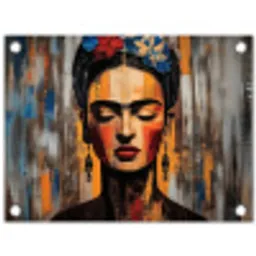 Portret - Vrouw - Bloemen tuinposter los doek klein -3d