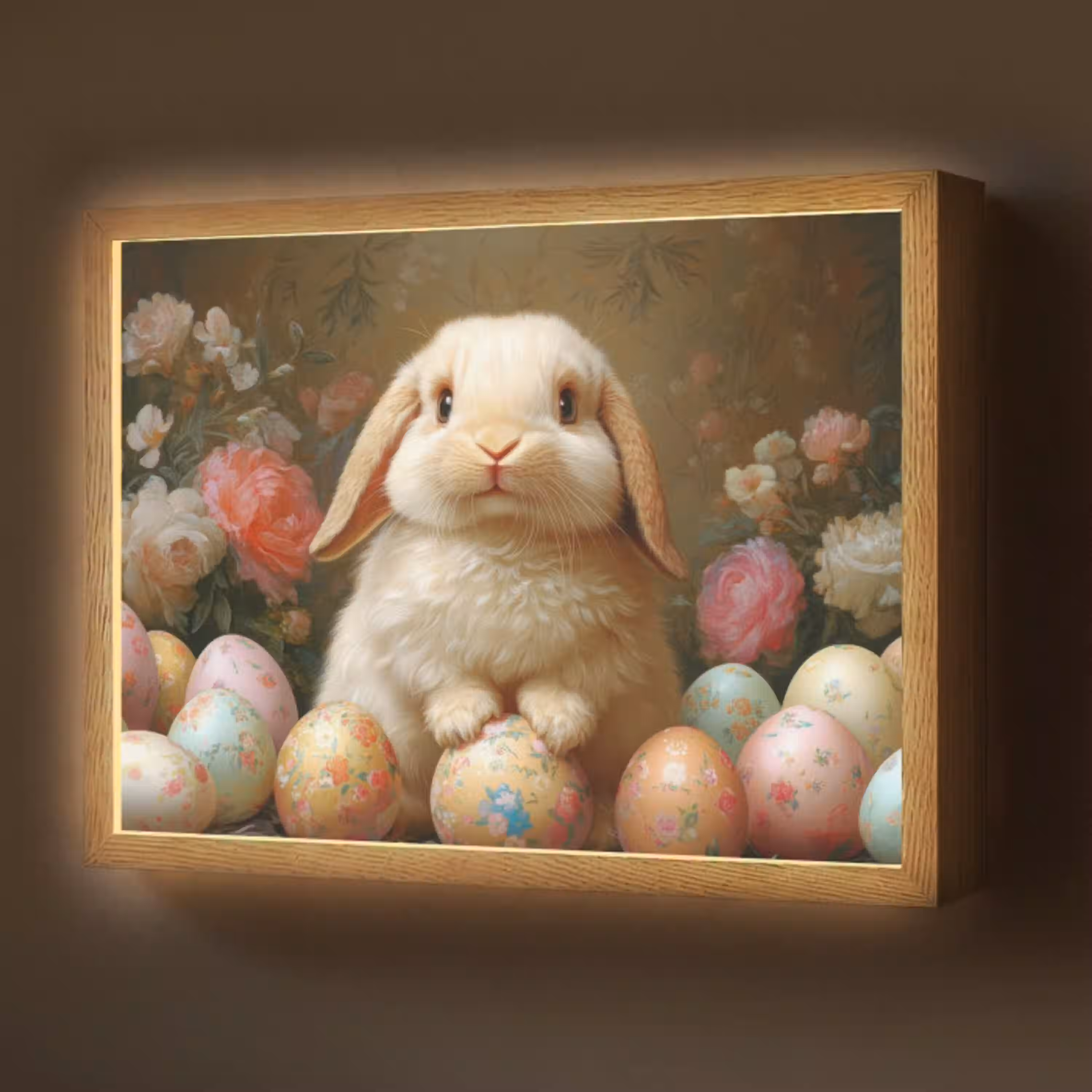 Konijn - Paaseieren - Stilleven Light Box met batterij (Wandlamp) middel -z3d_website