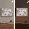 Penseelstreken - Schilderij - Beige Light Box met batterij (Wandlamp) middel -sfeer3