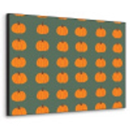 Pompoen - Patroon - Oranje Textielframe zwart klein 947 -3d