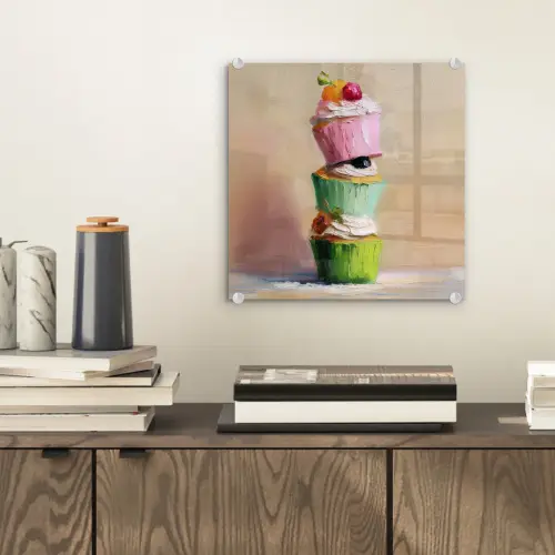Cupcakes - Gestapeld - Kleurrijk - Fruit plexiglas 5mm klein -sfeer1