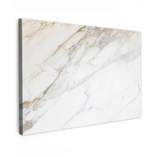Marmer - Steen - Wit - Goud - Marmerlook - Steen - Luxe canvas 2cm klein -z3d