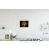 Koptelefoon - Bruin - Dynamische penseelstreken textielposter latten blank klein -kinderkamer
