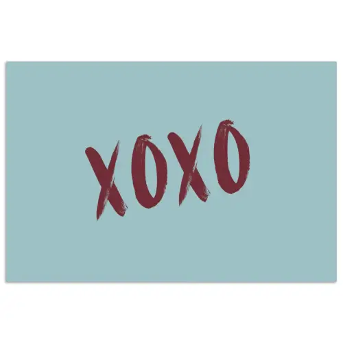 XOXO - Blauw - Rood poster papier klein -3d