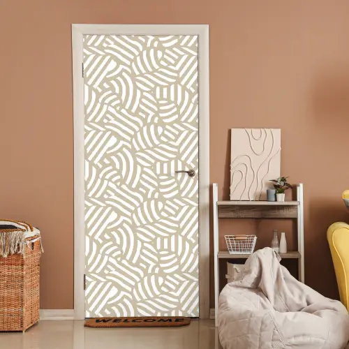 Abstract - Modern - Beige deurposter klein 289 -sfeer1