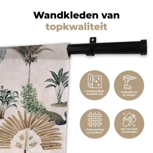 Vintage - Jungle - Dieren - Natuur Wandkleed katoen klein -sfeer2