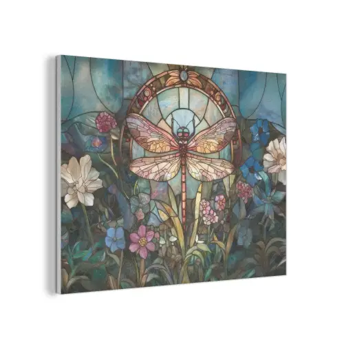 Libelle - Mozaïek - Bloemen - Kleurrijk PET vilt klein -3d