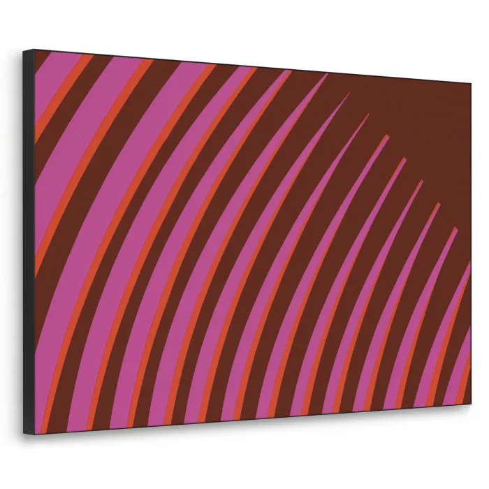 Lijnen - Rood - Beweging Textielframe zwart klein -3d