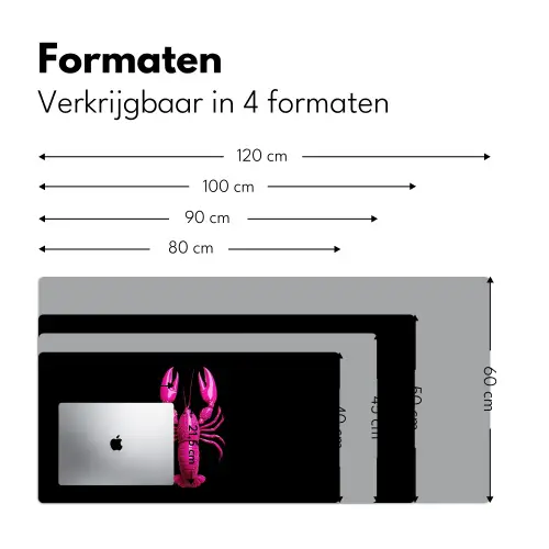 Kreeft - Felroze - Stippen - Opvallend Muismat XXL klein -sfeer5
