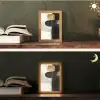 Vormen - Penseelstreken - Abstract - Goud Light Box met kabel (Tafellamp) klein -sfeer3