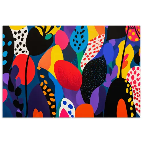 Bloemen - Bladeren - Abstract - Rood poster papier klein -3d