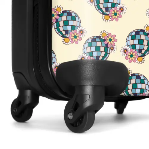 Retro disco bal boekt patroon kleurrijk NBS - Handbagage koffer - Kinderen Unisex middel -wiel