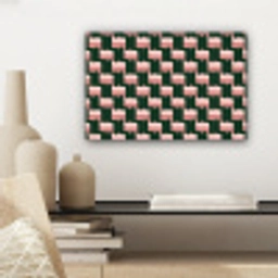 Vlechtpatroon - Groen - Roze - Geometrisch canvas 2cm klein 34 -sfeer6
