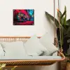 Boombox - Rood - Graffiti - Neon tuinposter los doek klein -sfeer7