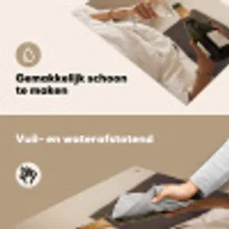 Champagne - Bed - Bubbels Inductie beschemer met haakjes klein -ky-schoon-nl
