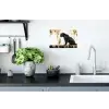 Panter - Zwart - Abstract - Goud Muursticker klein -keuken