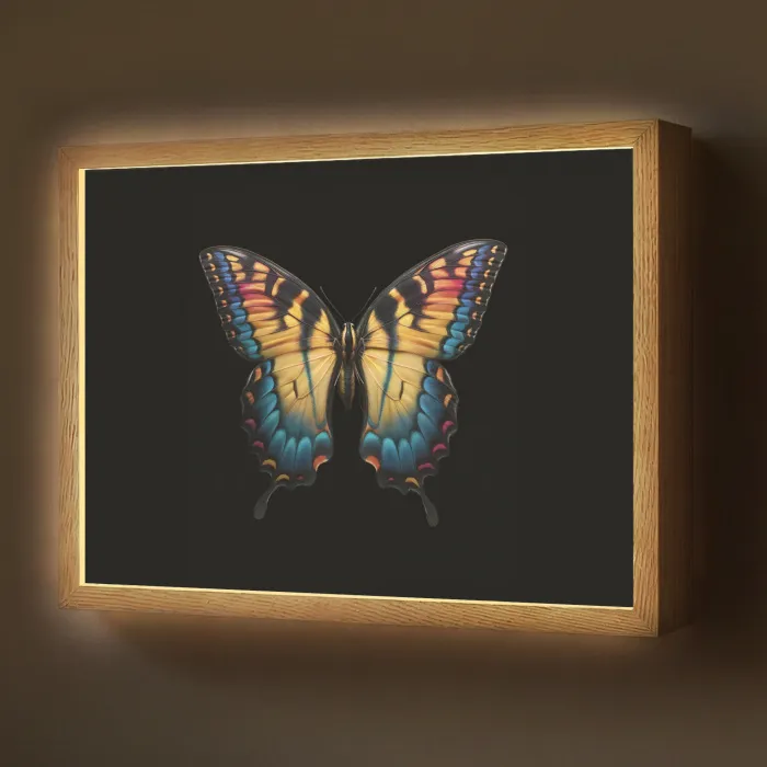Vlinder - Kleurrijk - Speels Light Box met batterij (Wandlamp) middel -z3d_website