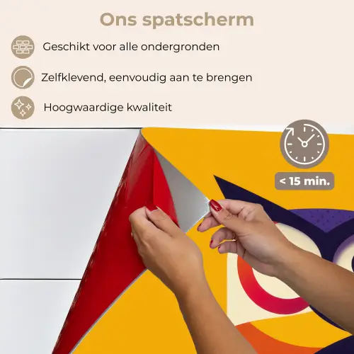 Uil - Grafisch - Kleurrijk - Ogen keuken achterwand spatscherm klein -spatscherm_NL