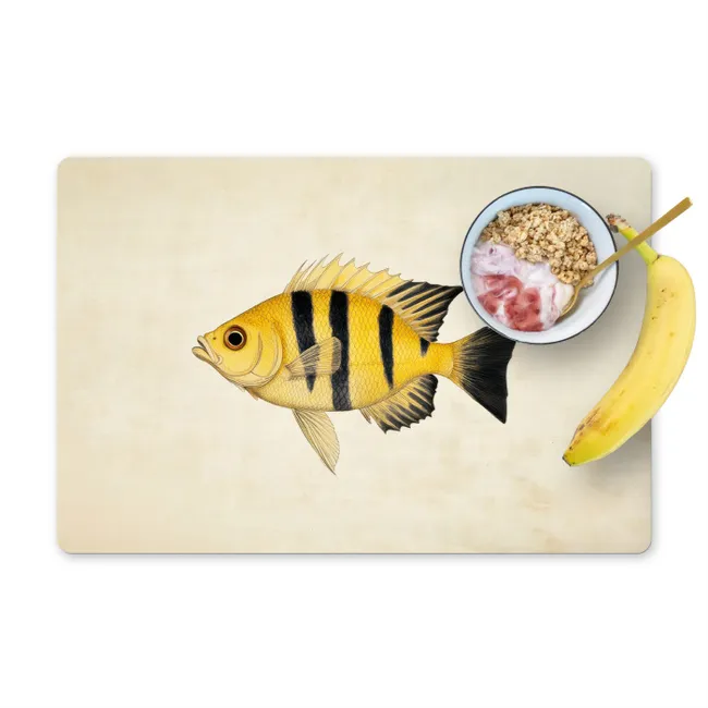 Placemat - 6 stuks - Geel - Vis - Strepen - Tropisch - 60% korting ...