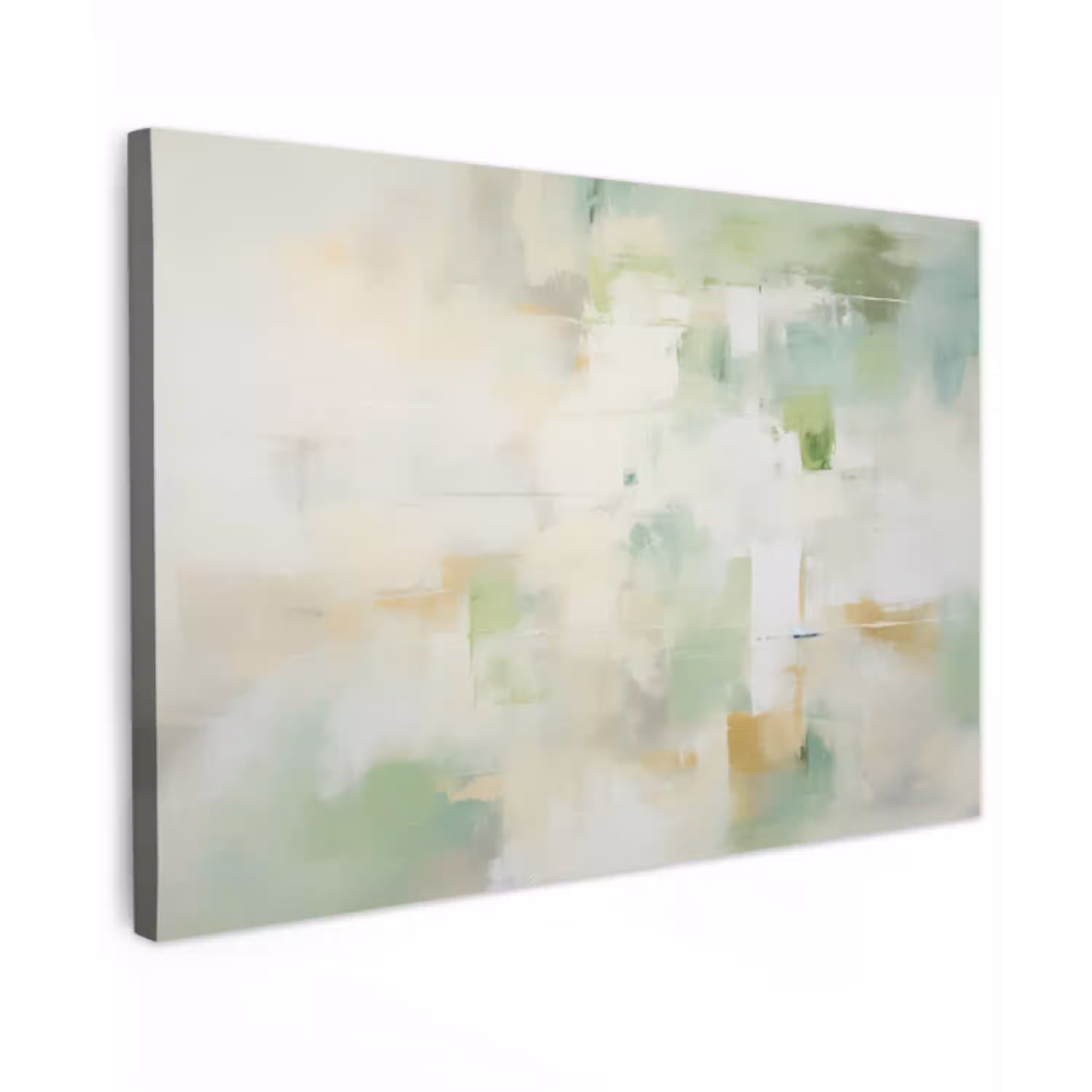 Abstract - Kunst - Wit - Groen - Modern canvas 2cm klein -z3d
