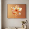 Glazen - Bloem - Oranje Textielframe zwart klein -sfeer2