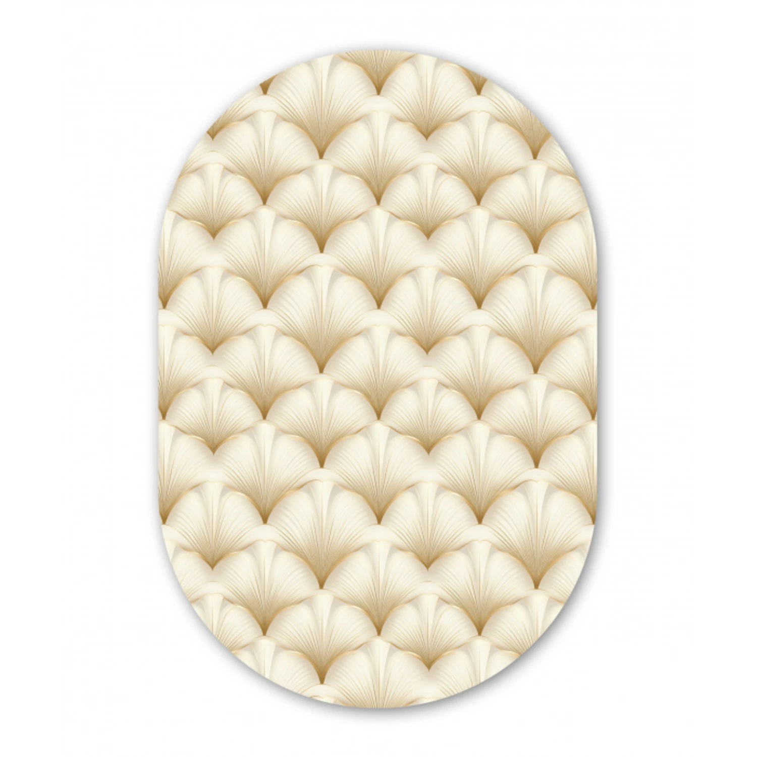Waaier - Motief -  Goud Wandcirkel Ovaal Forex klein 630 -3d