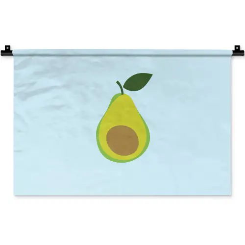 Avocado - Illustratie - Groene - Vrucht Wandkleed katoen klein -zz3d