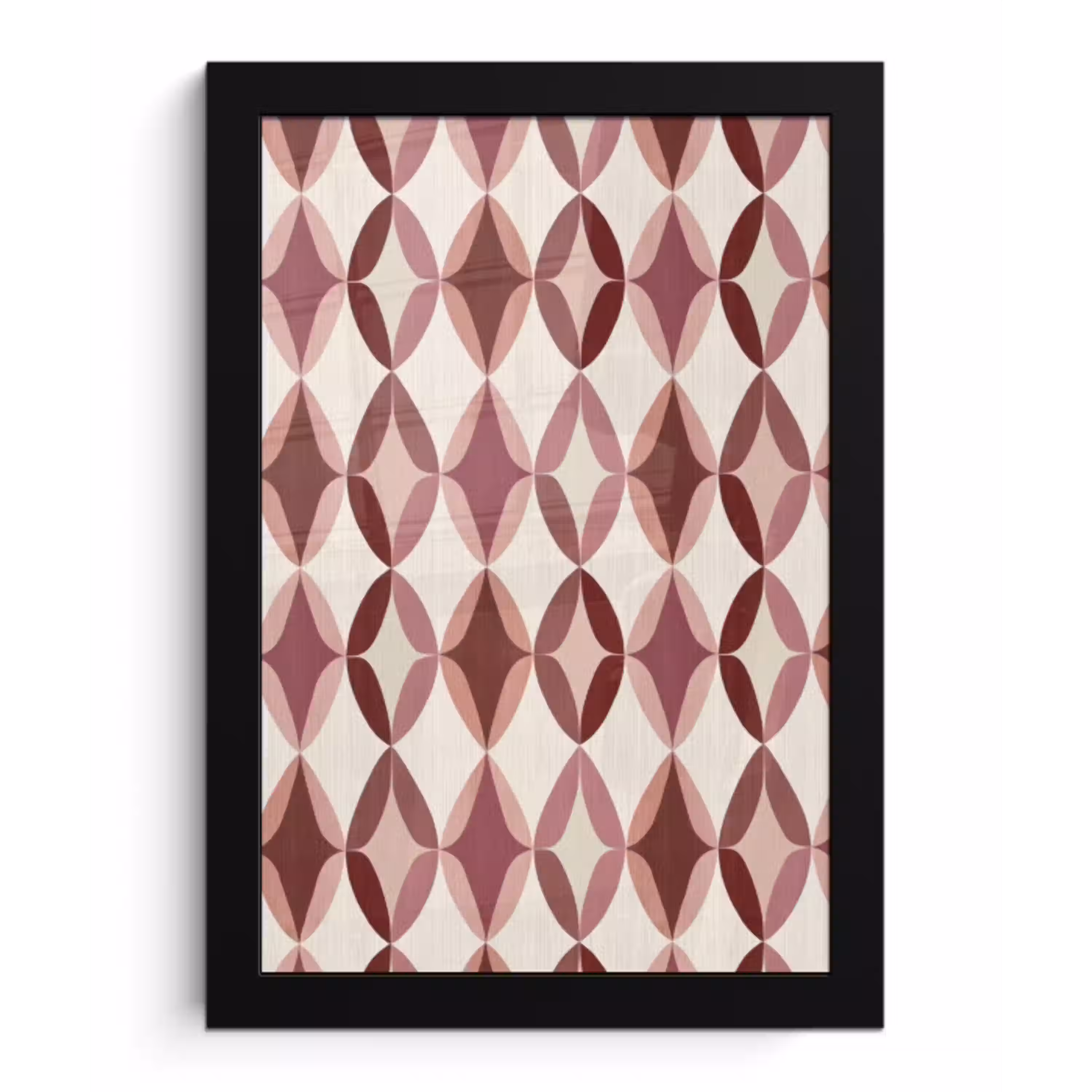 Ovaal - Textuur - Roze fotolijst zwart zonder passe partout klein 224 -3d