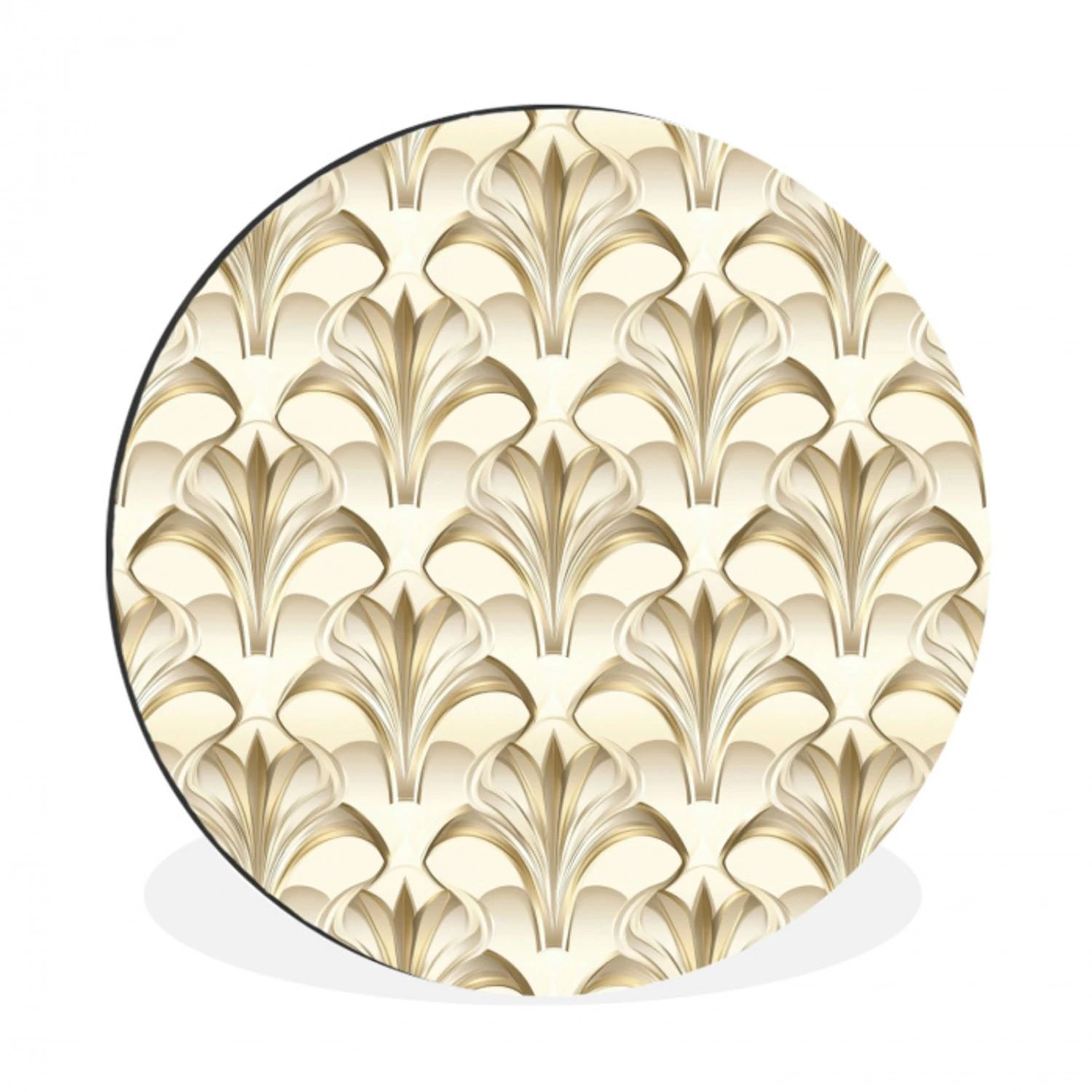 Ornament - Barok - Goud Wandcirkel aluminium klein 190 -3d