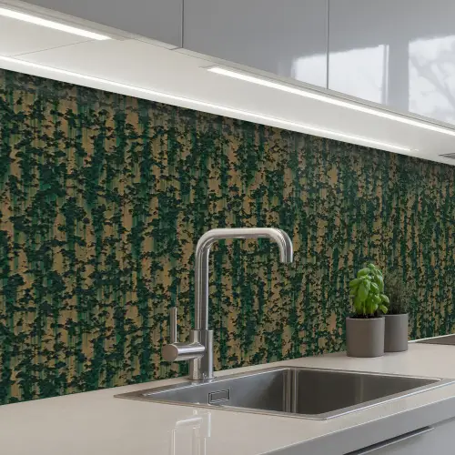 Groen - Bruin - Vlekken - Roest keuken achterwand 2 middel 871 -3d_schuin