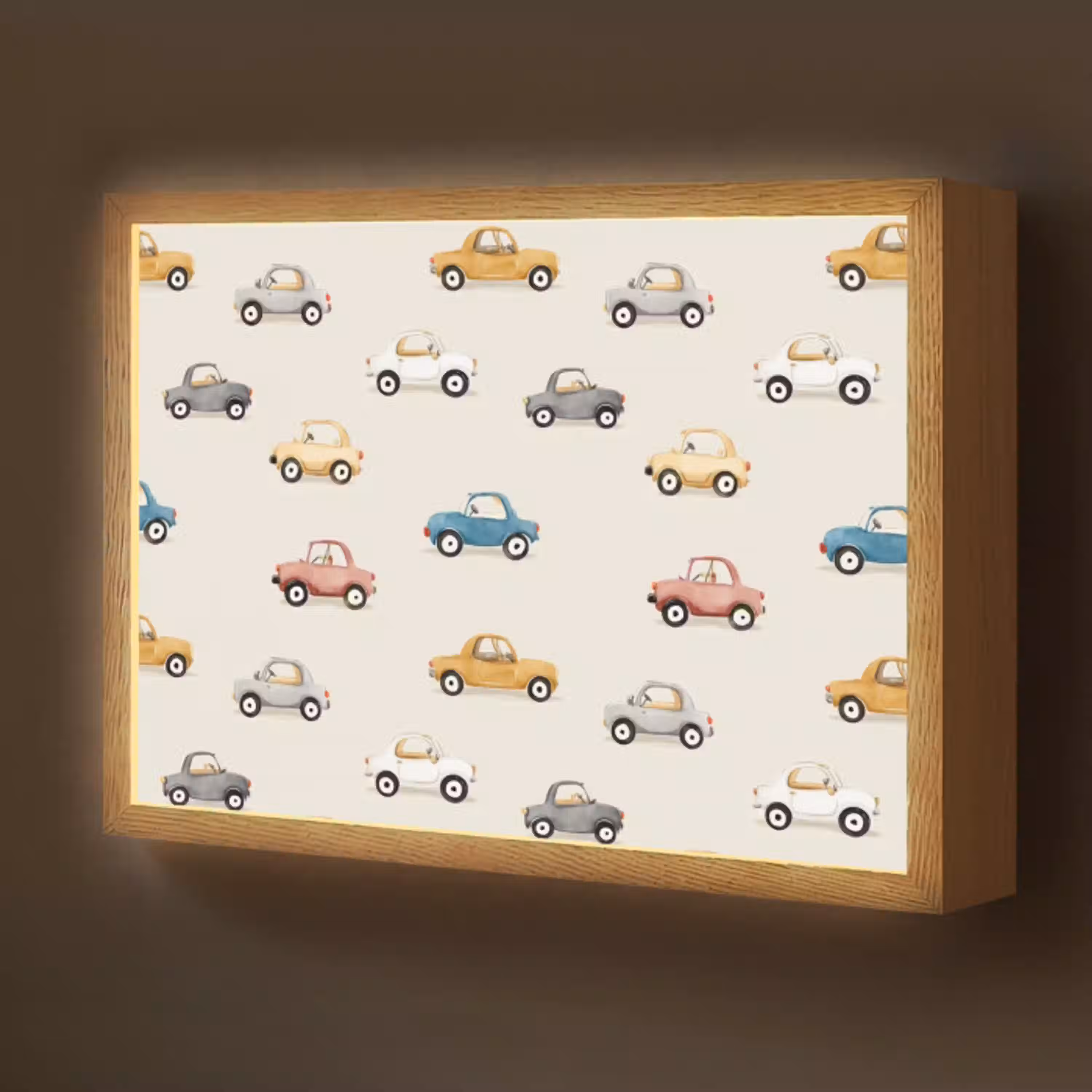 Kleurrijke - Retro - Autootjes Light Box met batterij (Wandlamp kind) middel -z3d_website