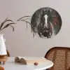 Paard - Dieren - Zwart - Luxe - Modern Akoestische PET Vilt - Rond klein -sfeer3