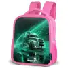 Vrachtwagen - Neon - Groen - Stad Kinderrugzak - Roze middel -schuin