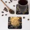 Bloemen - Takken - Goud - Sierlijk onderzetter kurk middel -sfeer2