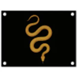 Slang - Minimalistisch - Goud tuinposter los doek klein -3d