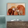 Olifanten - Oranje - Abstract canvas 2cm klein -sfeer4