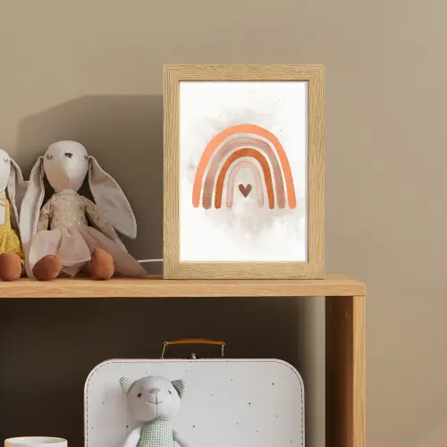 Regenboog - Roze - Pastel kleuren - Hartje Light Box met kabel klein -sfeer2_kind